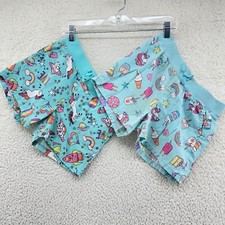 2 Childrens Place Girls 10 Blue Rainbow Unicorn Graphic Elastic Waist Pockets