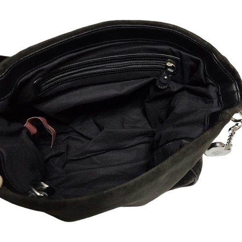 Vintage JUICY COUTURE Y2K Black Velour Messenger Bag With Heart Charm - 15x12x5 - Picture 11 of 18