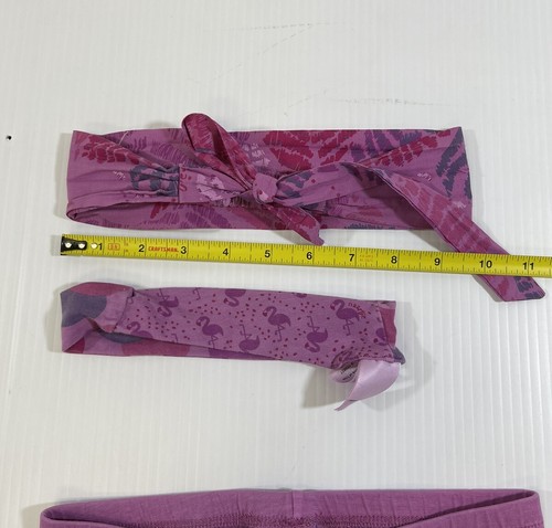 Naartjie Girls Cotton Blend Purple Ruffle Tunic Legging Headbands 5Pc Set 6 - Picture 10 of 18