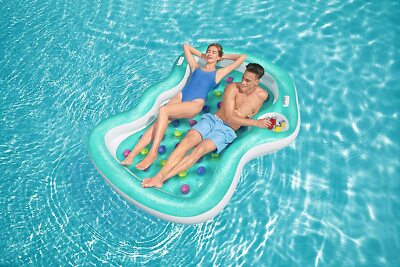 Inflatable Bestway Double Designer Swimming Pool Lounger Water Airbed Boat  Lilo UK