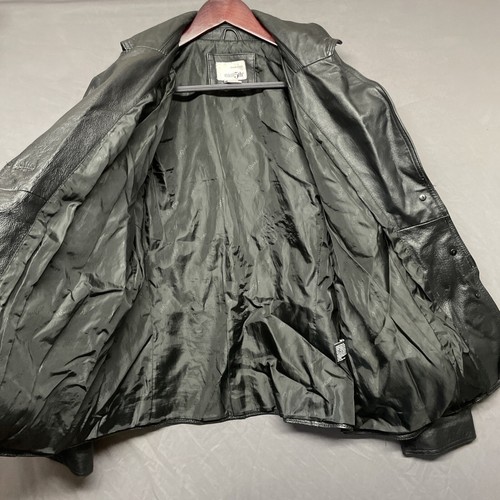east5th Genuine Leather Black Button Jacket Women’s Size Large - Picture 7 of 13