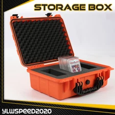 150CT Weatherproof Graded Card Storage Box Case Slab Holder & Protector Orange