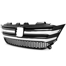 Front Upper Bumper Grille W/ Chrome Trim Molding For 2016-2018 17 Honda Pilot
