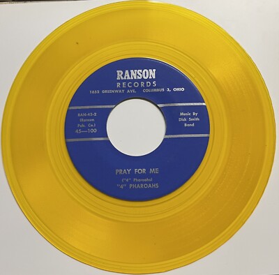 4 Pharoahs 1958 DOOWOP 45 Pray For Me The Move Around YELLOW WAX RANSON REPRO M