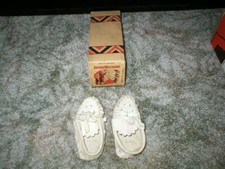 Preowned Design Moccasins White leather No. 1 Babies with Original Box