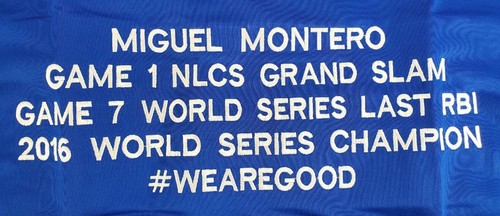MIGUEL MONTERO Signed Chicago Cubs Custom 2016 W.S. Stat Jersey (JSA Basic COA) - Picture 5 of 6