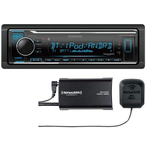 Kenwood KMM-BT332U AM FM USB Bluetooth Car Stereo + SiriusXM Satellite ...