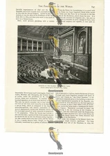 Chamber Of Deputies, Paris, France, Book Illustration (Print), 1894