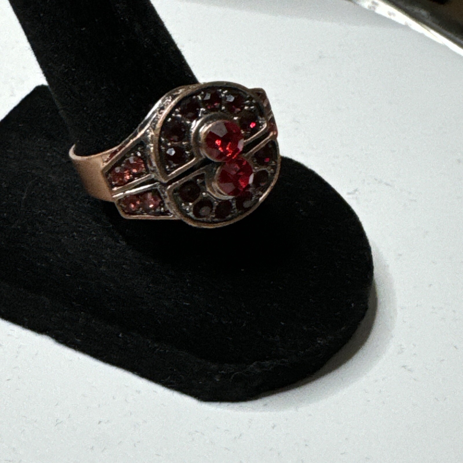 BEAUTIFUL, BOHO, ROUND,  COPPER RING WITH RUBY RE… - image 12