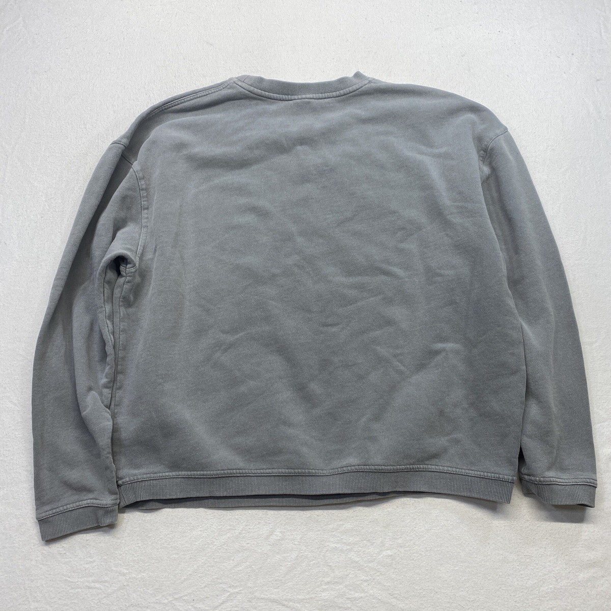 Authentic Pigment Gray Sweatshirt L Faded Garment Dyed Sz