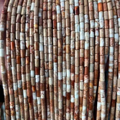 4x8mm Colorful Cylinder Natural Imperial Jasper Tubular Beads for Jewelry Making