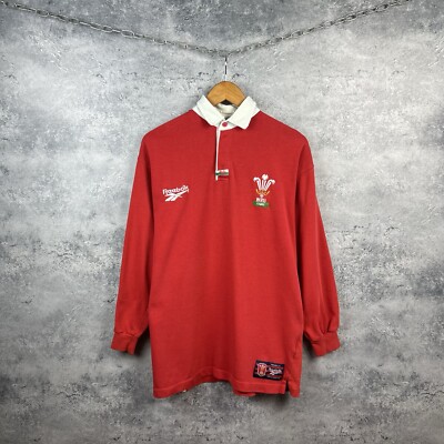 ビンテージ◇ラガーシャツ　Wales Rugby WRU リーボック　赤　レッド ビンテージ◇ラガーシャツ Wales Rugby WRU リーボック 赤 レッド