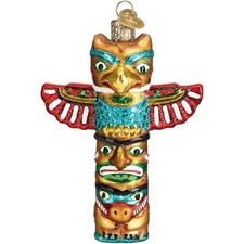 Old World Christmas Blown Glass Ornament for Christmas Tree, Totem Pole