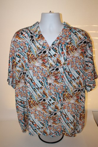 ED HARDY Tiger Floral Button Camp Shirt EHBAO1200-23 Mens 2XL Viscose Soft Comfy - Picture 3 of 8