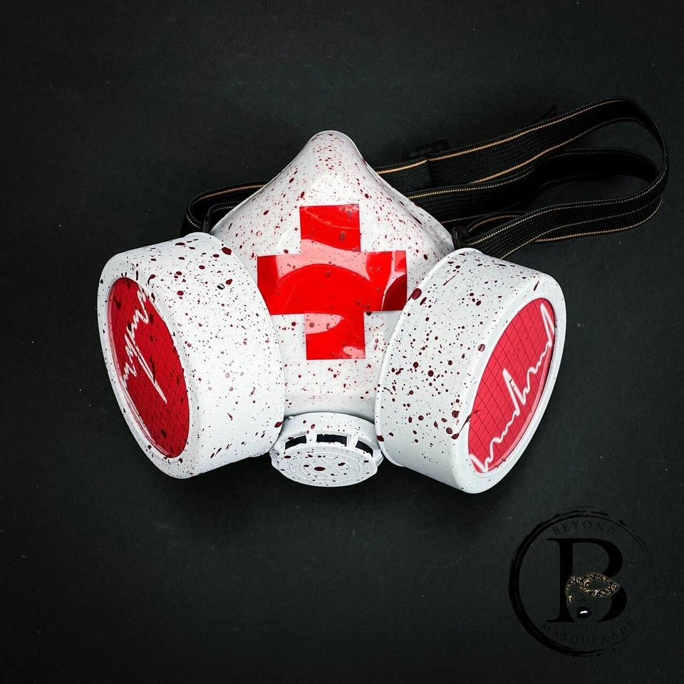 Respirador Steampunk Máscara de Gas Máscara de Halloween Máscara Enfermera Disfraz Mascarada Foto 4 de 4