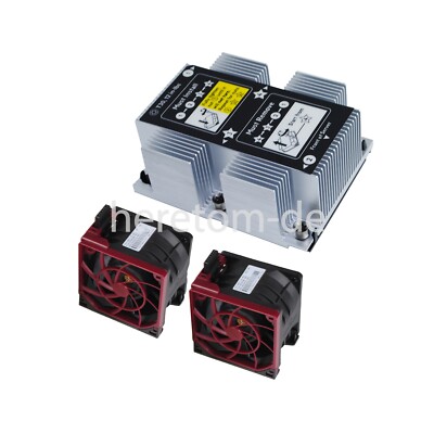 CPU Heatsink Kit 875070-001, 2 Fans 875075 Cage H72851 Für HP DL380 DL380p G10