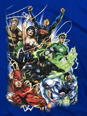 DC Comics Shirt Characters Batman Wonder Woman Cyborg Aquaman Superman XXL