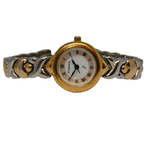 VGUC Fossil watch copper colored link band. Fossil Womens Watch Copper Stainless Chronograph WR 10 ATM  main image 2