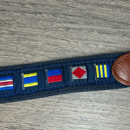 Leather Man Ltd Nautical Code Flag Canvas Belt with Brass Buckle - Youth Sz 24 - Picture 9 of 13