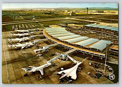 Paris Charles-De-Gaulle Airport Air France Concorde Postcard 4x6