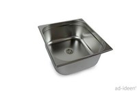 "Edelstahl SpüLbecken Camping Womo SpüLe Waschbecken + Ablauf 354X325X200Mm 3/4\""