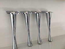 Image of new chrome metal furniture angled legs feet for sofa beds stools table chair