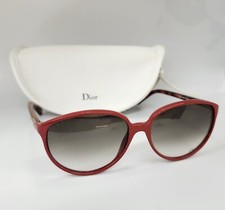 Vintage Christian Dior Symbol 3 Qp7JS Oversized Red Sunglasses 59-16-125 In Case