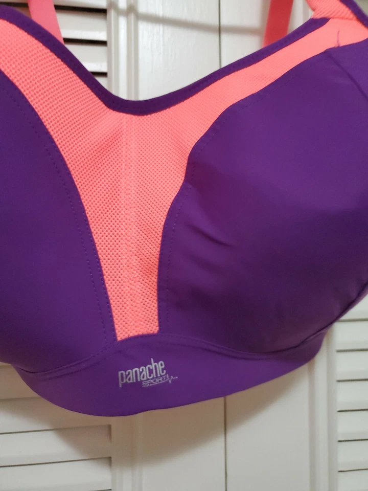 Sujetador deportivo Panache sin aros) - púrpura/naranja/talla 32H Foto 2 de 4