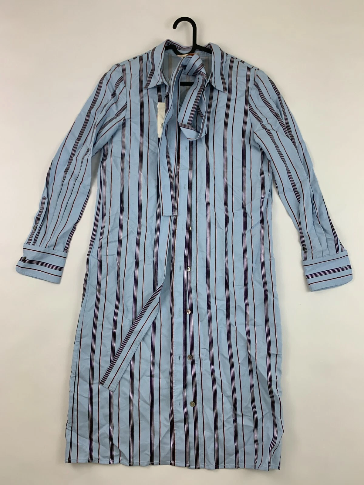 Abito Tory Burch a righe con cravatta in vita taglia 2 nuovo con etichetta