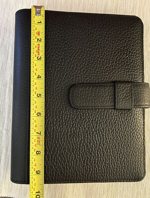 Vtg Unbranded Classic Genuine Leather 7-ring Buckle/Slide Planner Organizer  NEW
