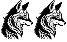 Fox Nature Graphic Black Vinyl Decal Car Truck Window laptop notebook tablet mug