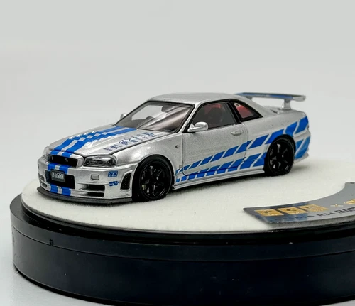 PGM 1:64 Silver Skyline GTR R34 Z-TUNE Fast Engine Model Diecast Metal Car - Picture 5 of 11