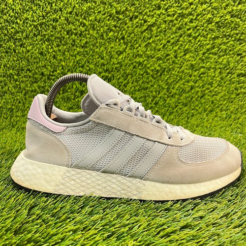 Adidas Marathon Tech Womens Size 9 Gray White Athletic Running Shoes Sneakers