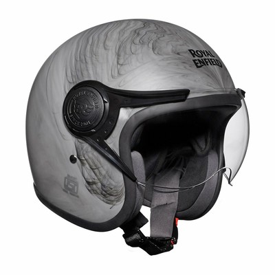 royal enfield matt black open face with visor helmet