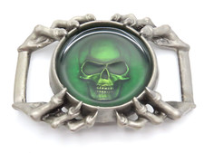 Skull in Green Epoxy Resin-Belt Buckle-Very Cool