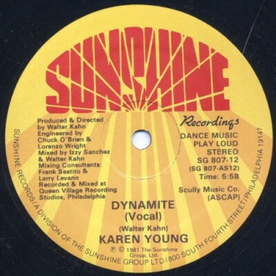 KAREN YOUNG - DYNAMITE U.S. 12'' SINGLE 1981 2 TRACKS