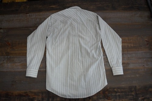 Vintage Ruddock Extra Long Tail Western Shirt Mens 15.5x33 Striped Long Sleeve - Picture 8 of 22