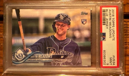 2018 Topps Update SP Variation US34 Austin Meadows Rookie PSA 9