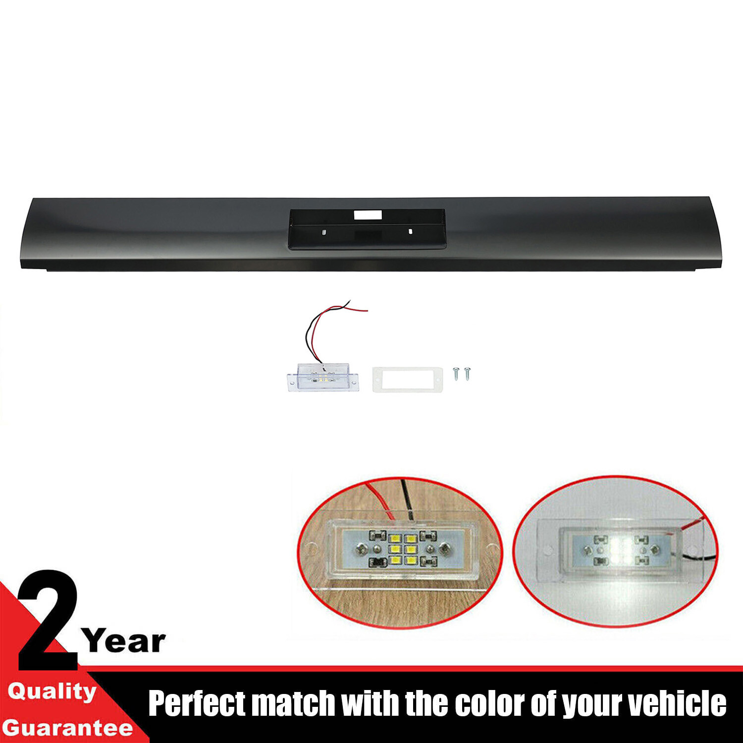 Rear Bumper Roll Pan w/LED License Plate Light For Toyota Tacoma 1995-2004