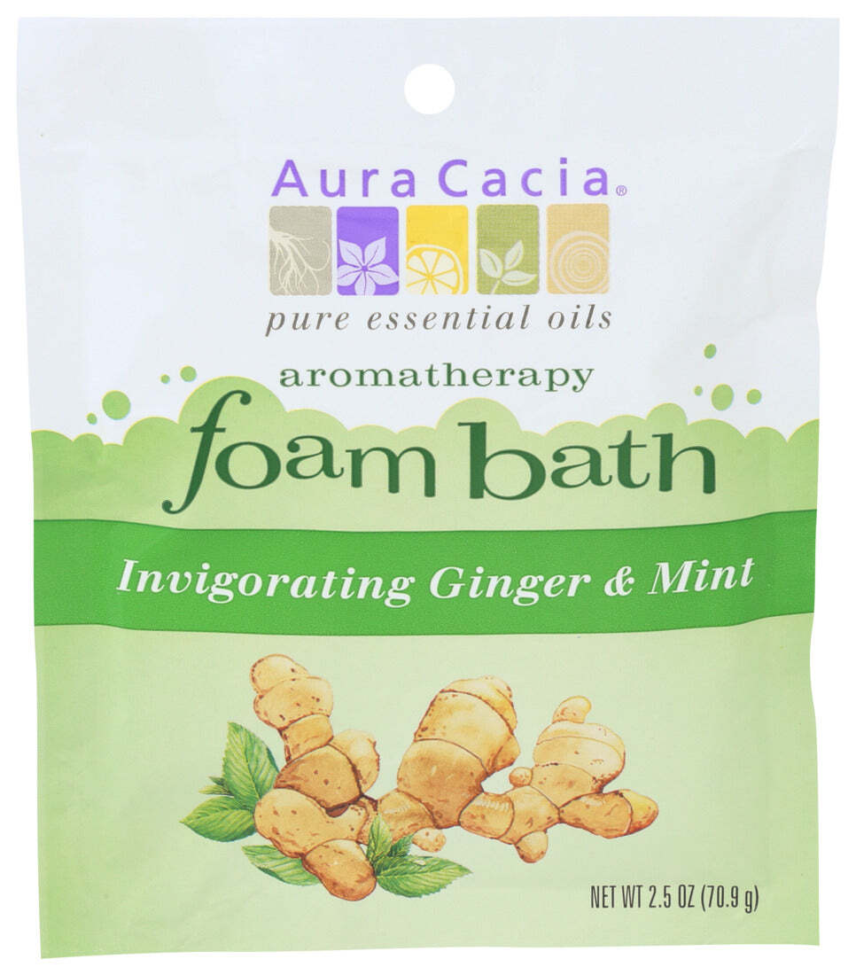 Пакетик пены для ванны Aura Cacia с бодрящим имбирем и мятой, 2,5 унции