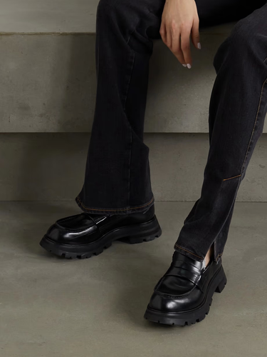 ALEXANDER MCQUEEN Glossed-leather exaggerated-sole loafers - Picture 3 of 3