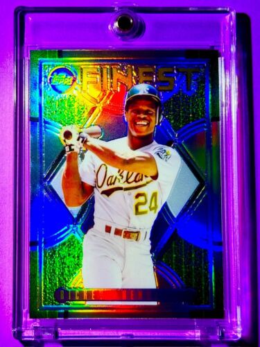 Rickey Henderson RARE SILVER REFRACTOR TOPPS FINEST FLASHBACKS SP INSERT - MINT! - Picture 2 of 5