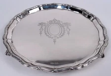 Mappin & Webb Salver Antique Edwardian Regency Tray English Sterling Silver 1911