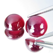 9.39Cts Genuine Natural African Ruby 9mm Round Cabochon Matching Pair