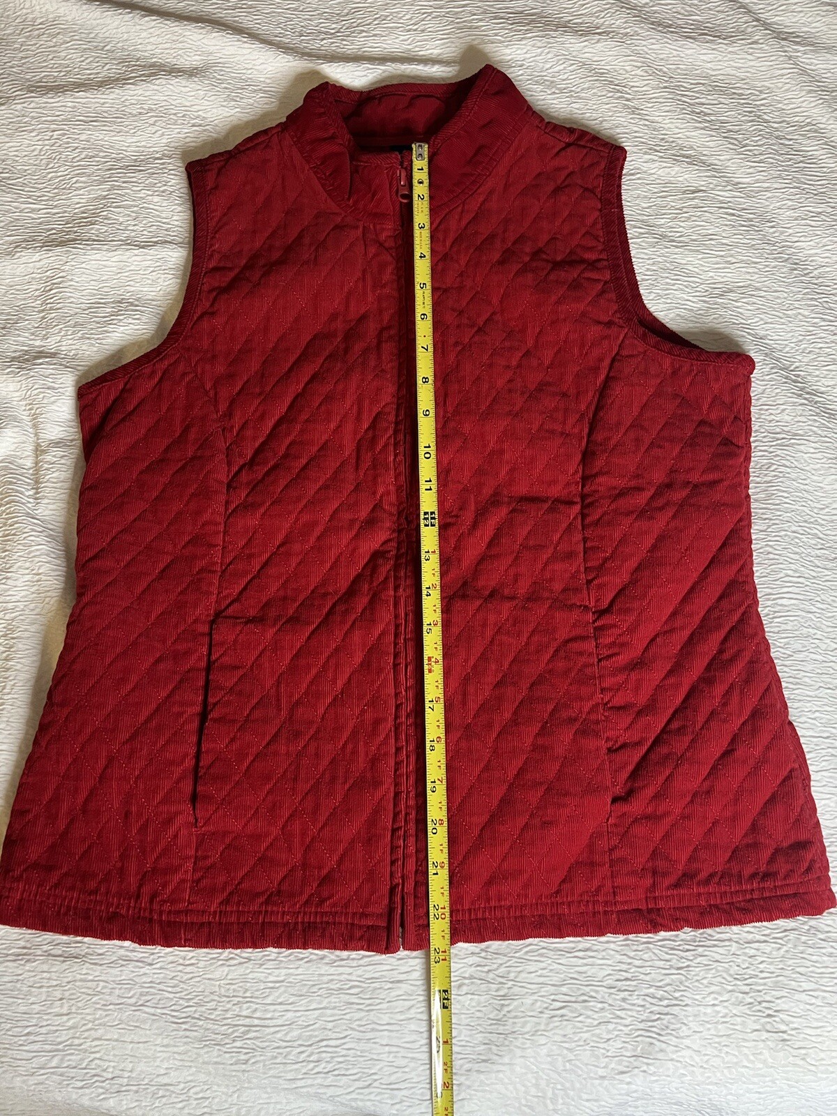 Basic Editions Womens Medium Red Full-zip Vest - image 5