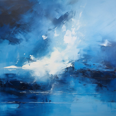 Abstrakter Impressionismus Meer Himmel Luxus Leinwand Wandbild Bild Druck bunt