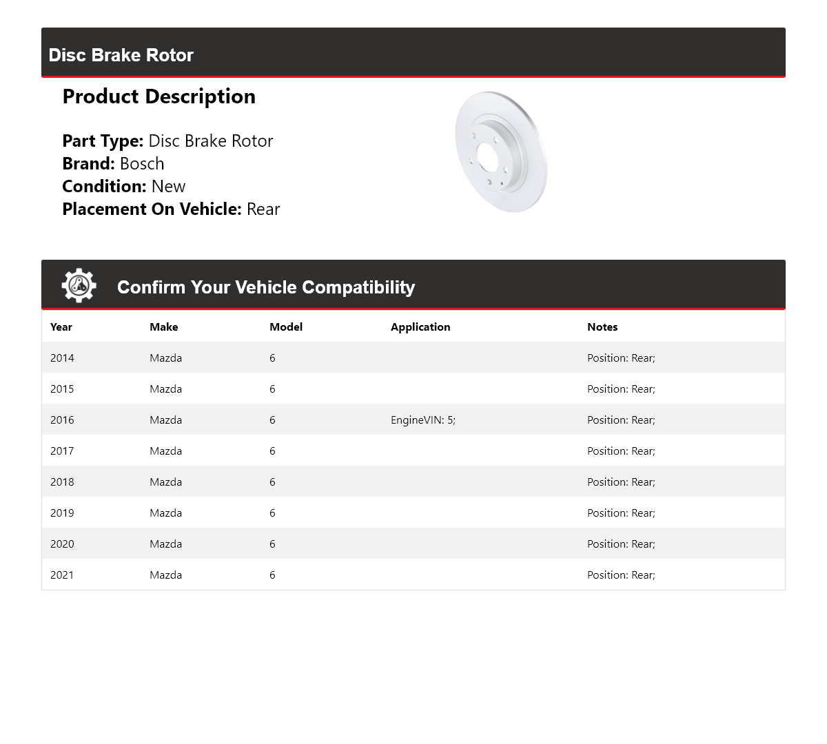 PowerStop Rotor Kit | 2016–2021 Mazda 6 (SC8068) main image 1