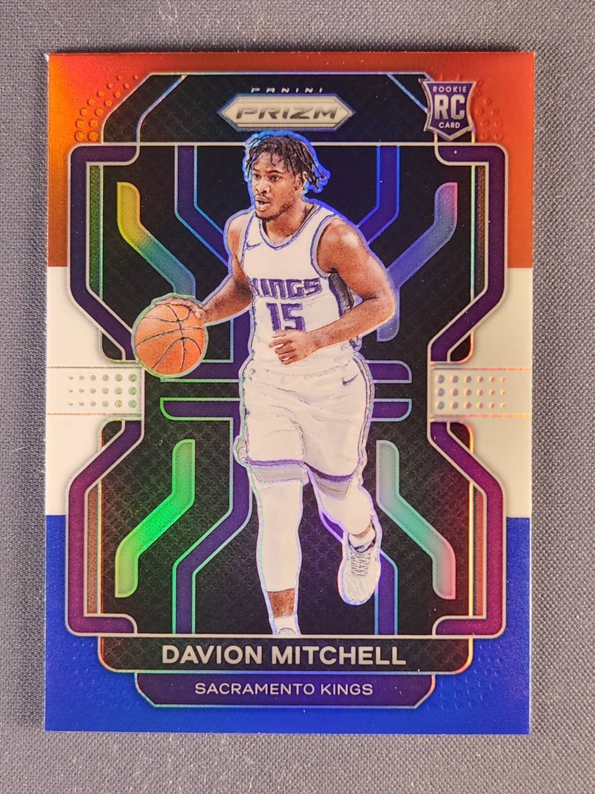 2021-22 Panini Prizm #312 Davion Mitchell Rookie RC RWB Red White Blue Prizm SP