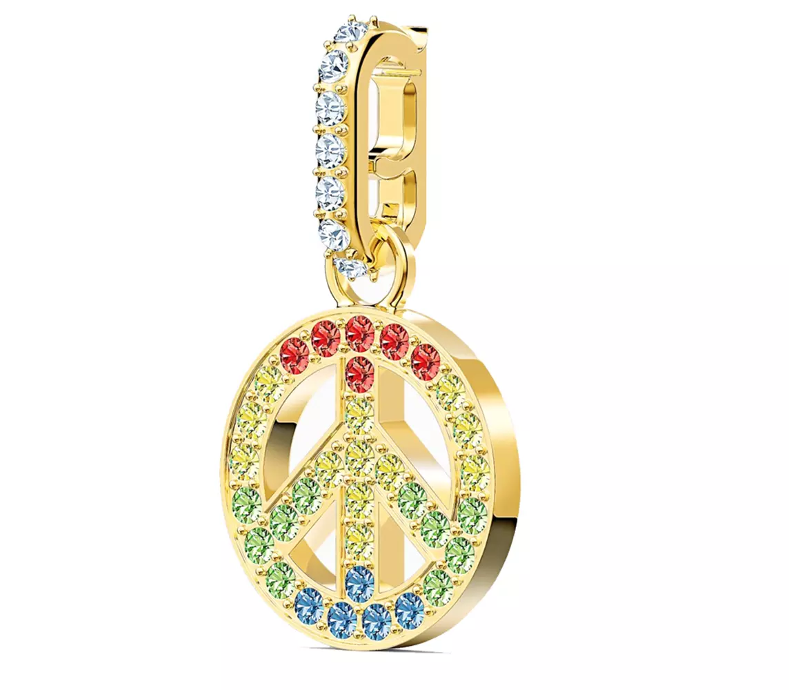 Swarovski REMIX COLLECTION PEACE CHARM Gold 5526998 New