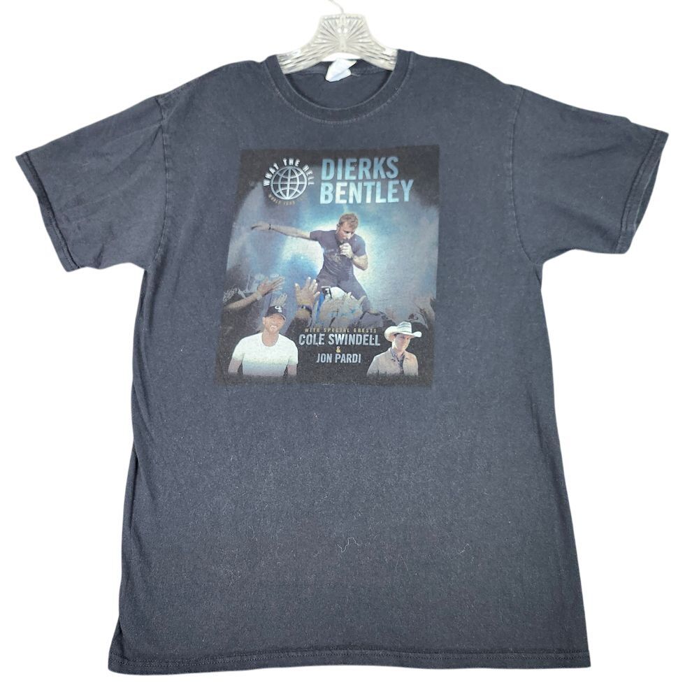 Dierks Bentley 2017 Concert Tour T-Shirt with Cole Swindell Jon Pardi Gray Sz M